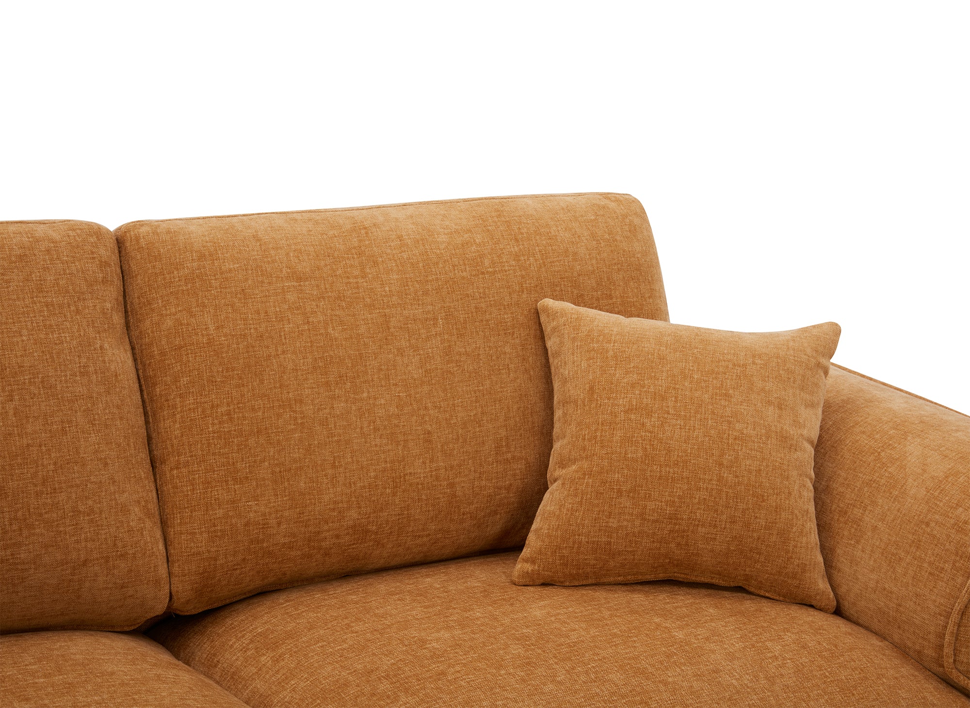 Divano dritto a 3 posti in velluto mélange senape ABELIA