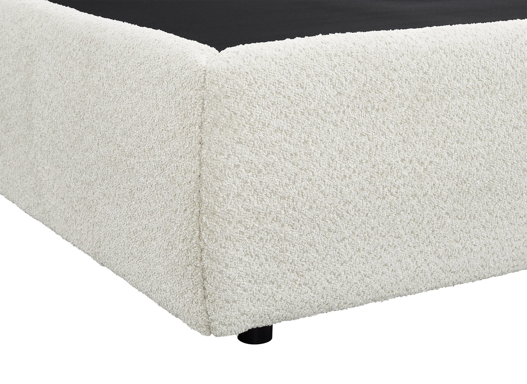 Lit coffre en tissu bouclette beige 160x200 cm MELY