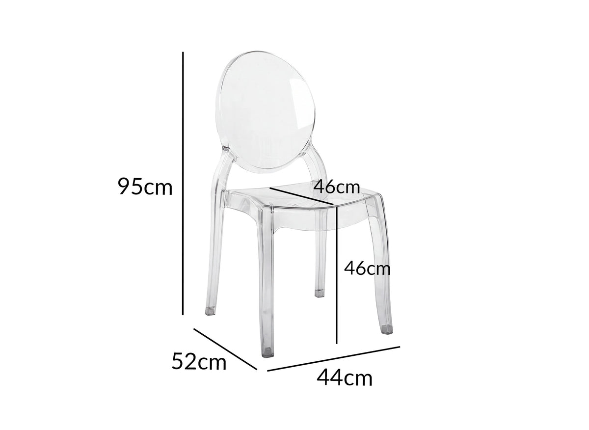 Lot de 4 chaises design en plexi transparent TOLGA