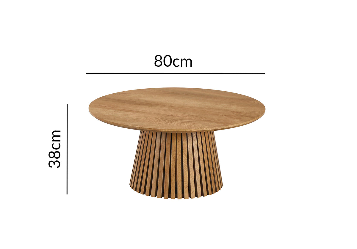 Tavolino rotondo HEKA in legno chiaro