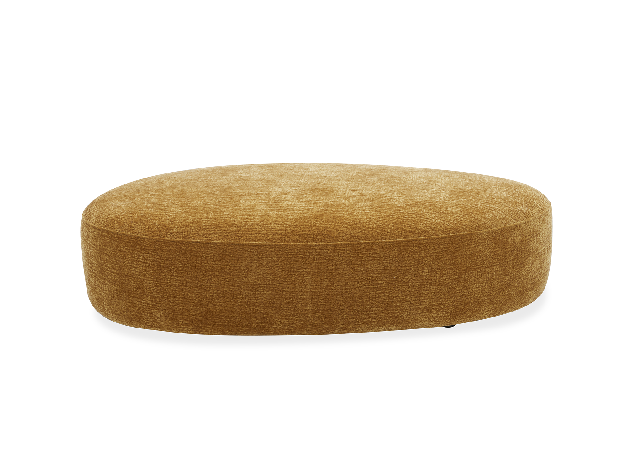 Pouf en velours tissé moutarde IMENIA