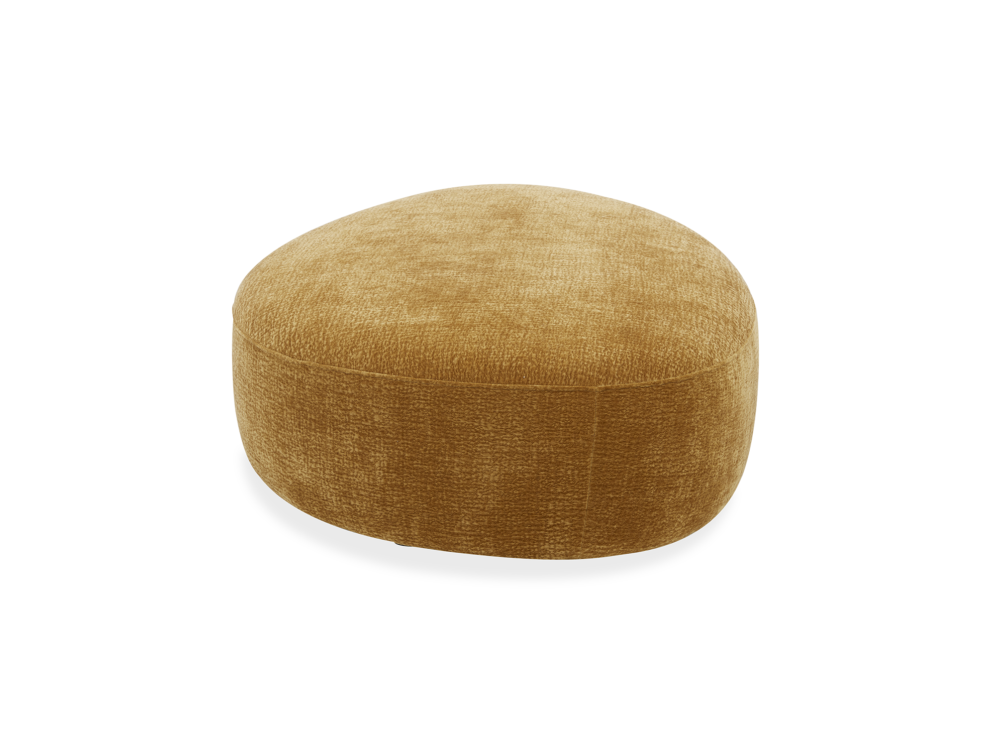 Pouf en velours tissé moutarde IMENIA
