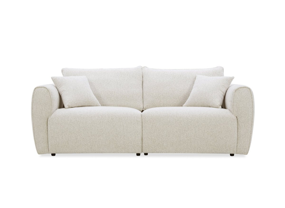 Canapé 3 places en velours texturé beige NALYA - DécoInParis