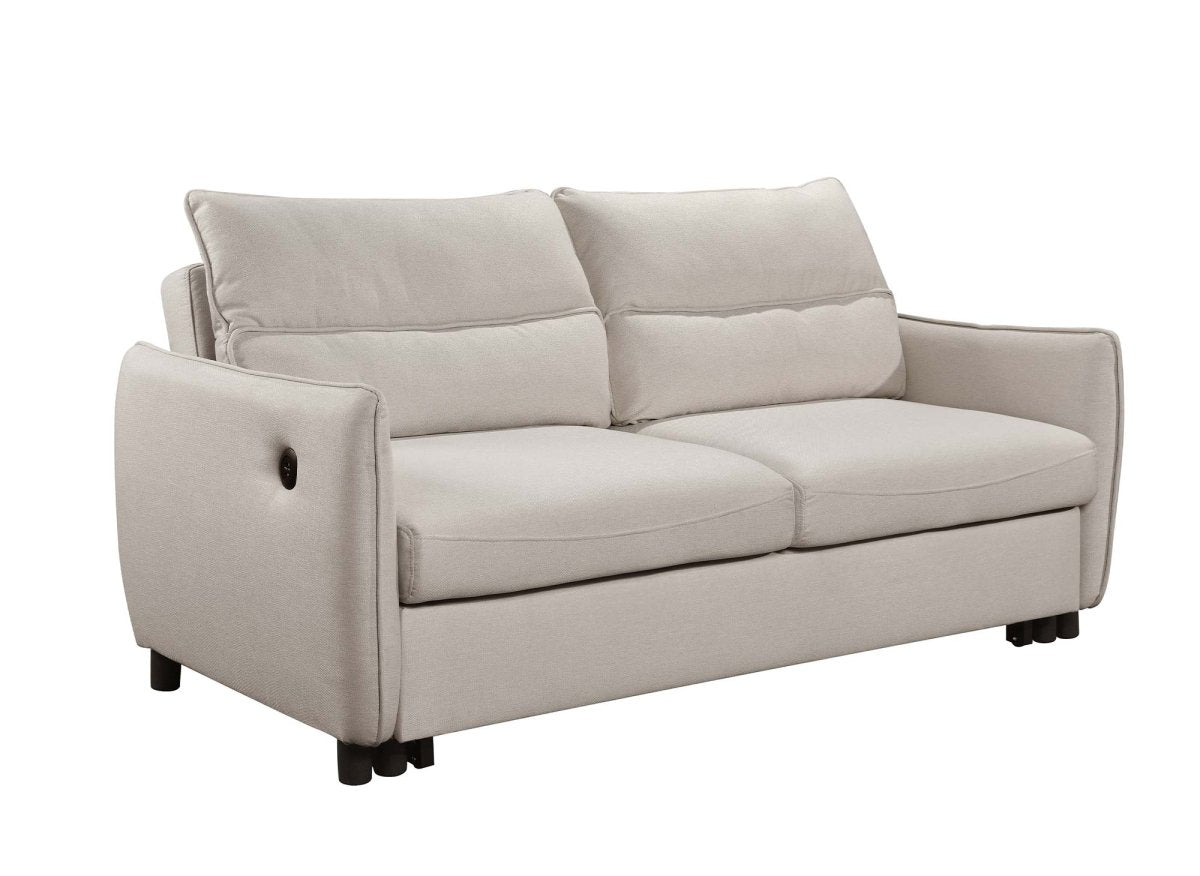 Canapé convertible 3 places en tissu beige ZADIG - DécoInParis