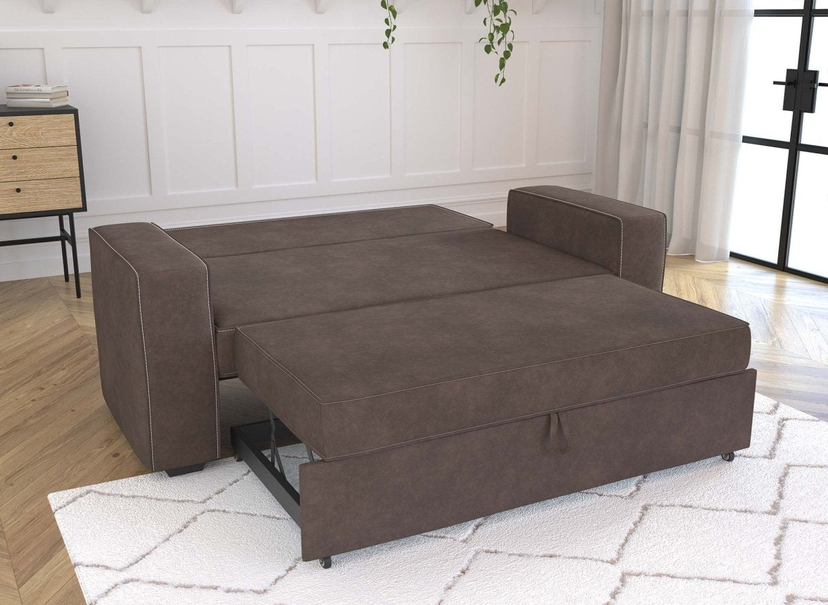 Canapé convertible 3 places marron JAMES - DécoInParis