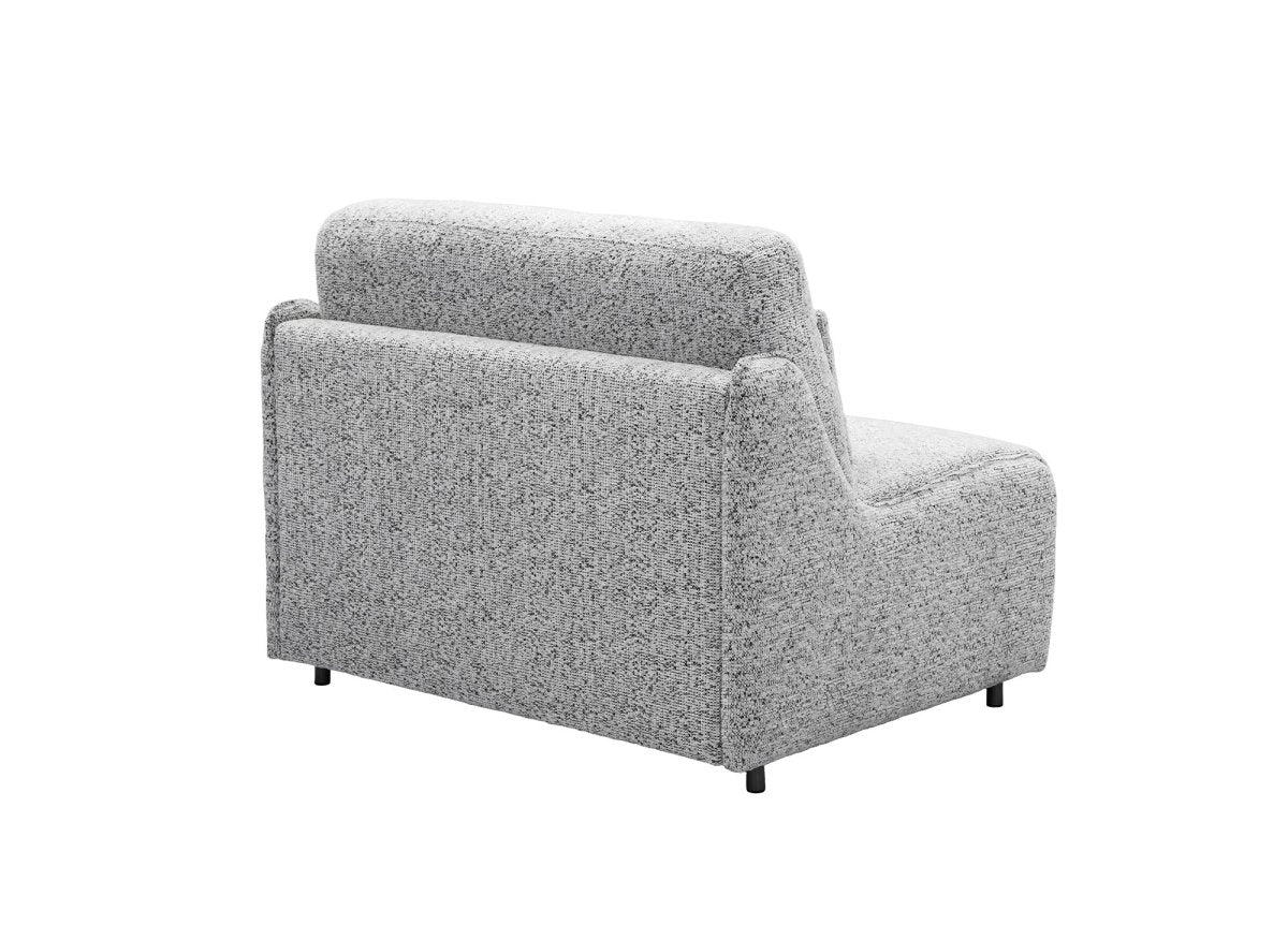 Canapé convertible express 1 place en tissu bouclette gris IMELDA - DécoInParis