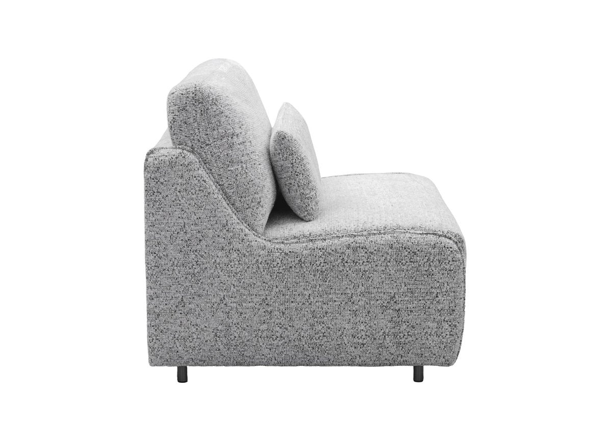 Canapé convertible express 1 place en tissu bouclette gris IMELDA - DécoInParis
