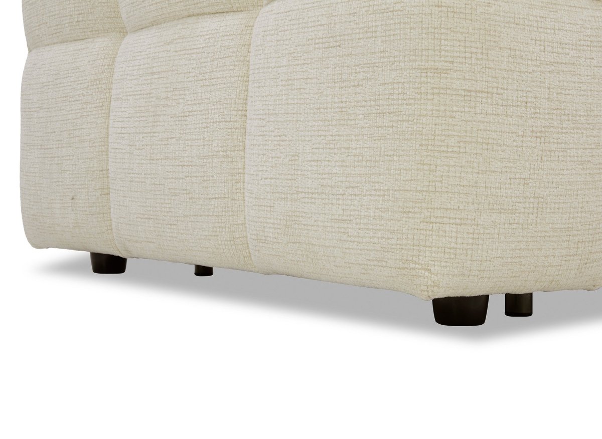 Canapé convertible express 3 places en velours texturé beige BASILE - DécoInParis