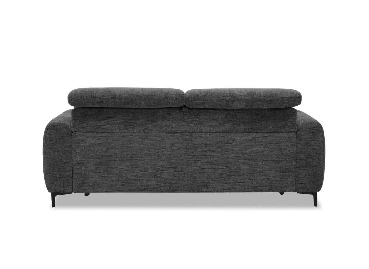 Canapé convertible express 3 places en velours texturé gris CALEB - DécoInParis