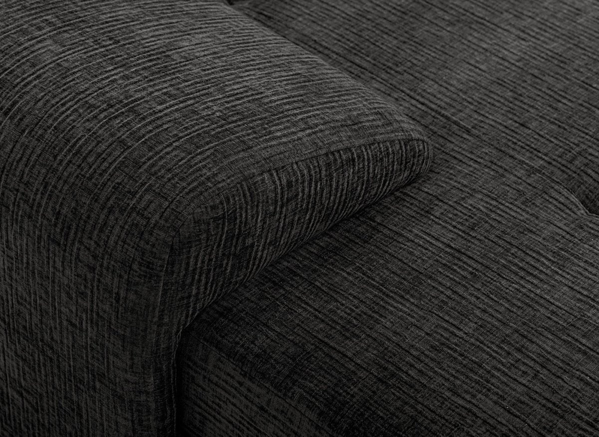 Canapé d'angle convertible réversible avec coffre en velours chiné gris SOLEA - DécoInParis