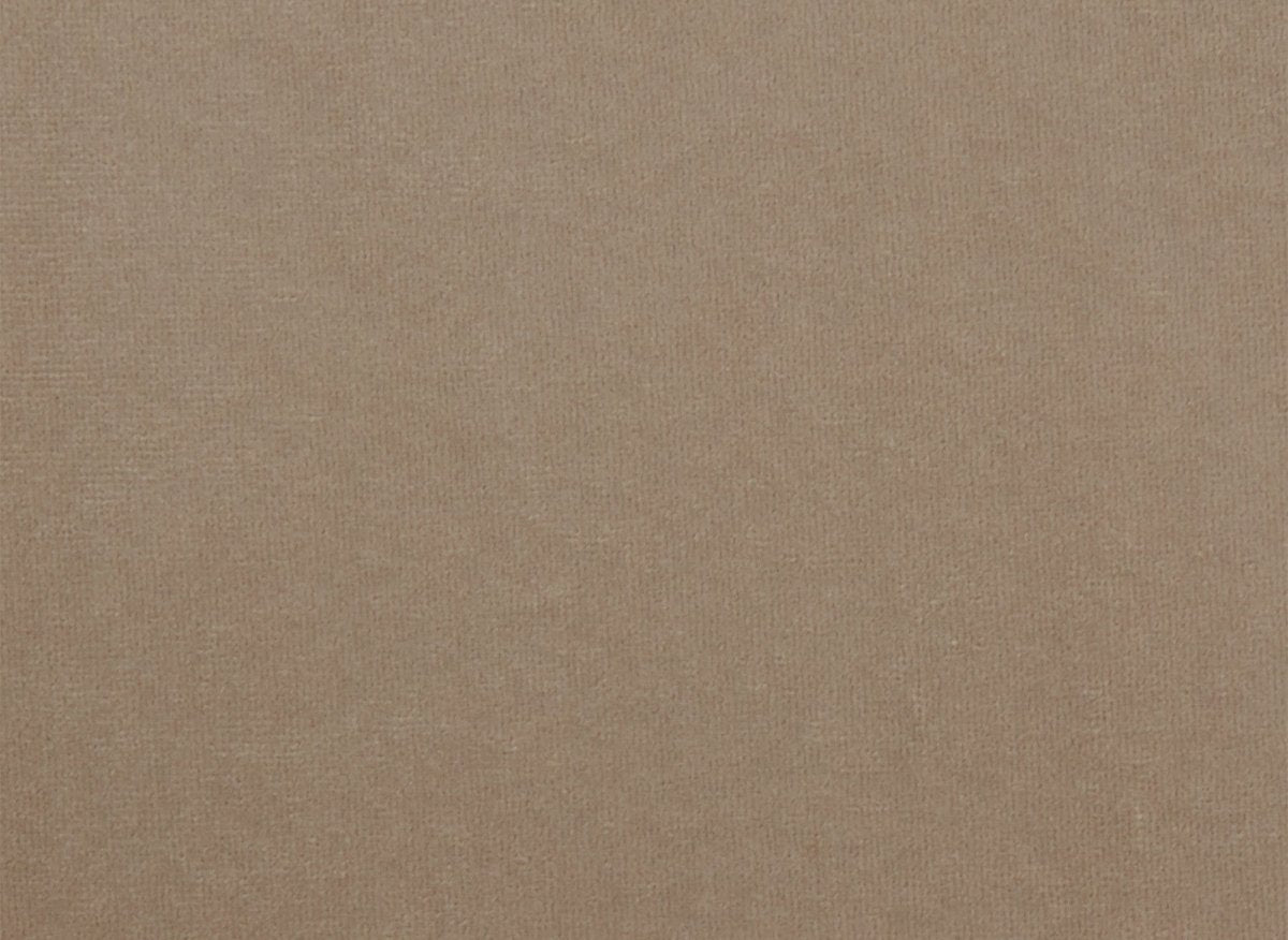 Canapé d'angle fixe capitonné chesterfield velours beige CARMEN - DécoInParis