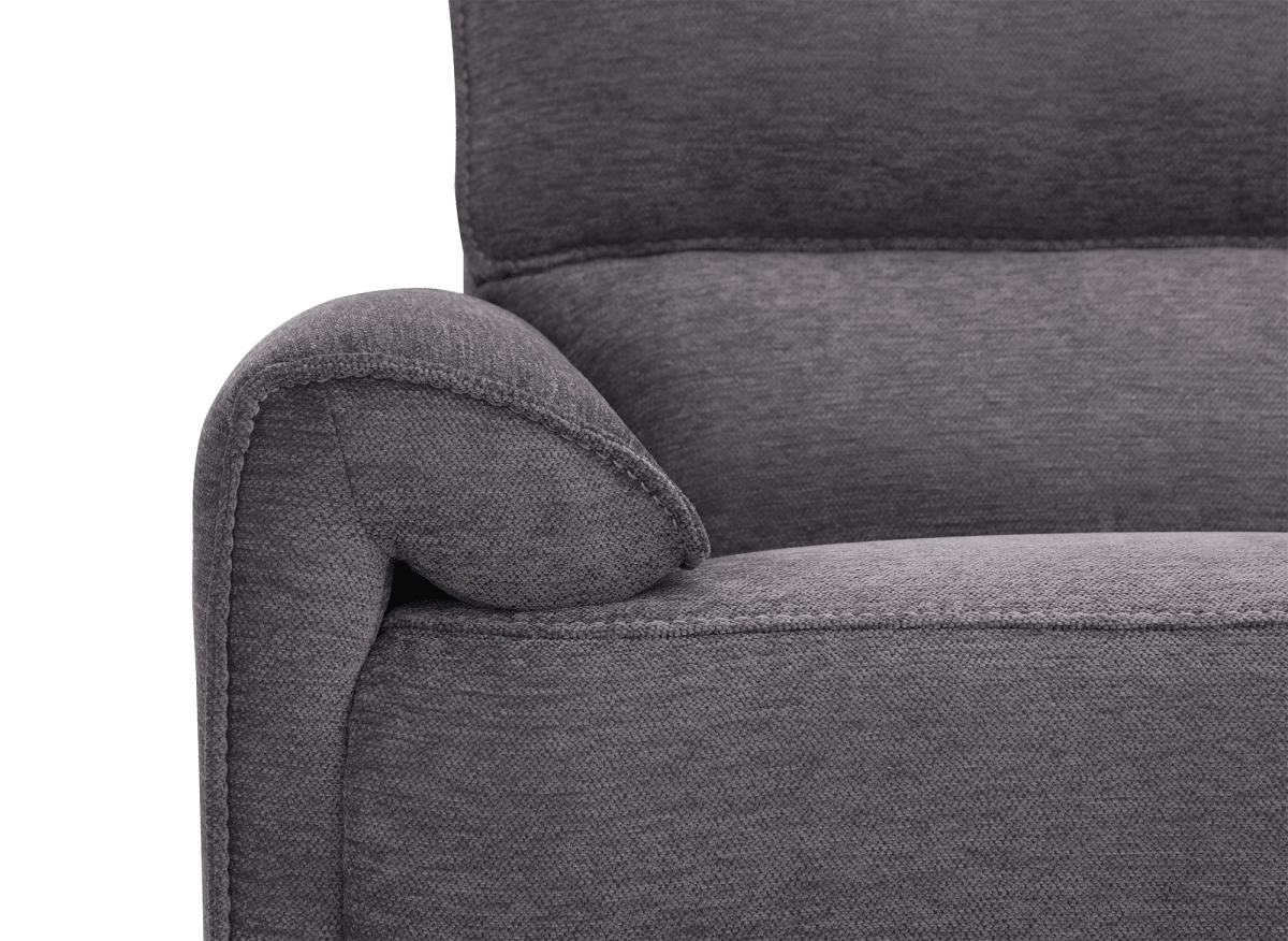 Canapé d’angle relax électrique en tissu gris foncé LUDMILA - Angle droit - DécoInParis