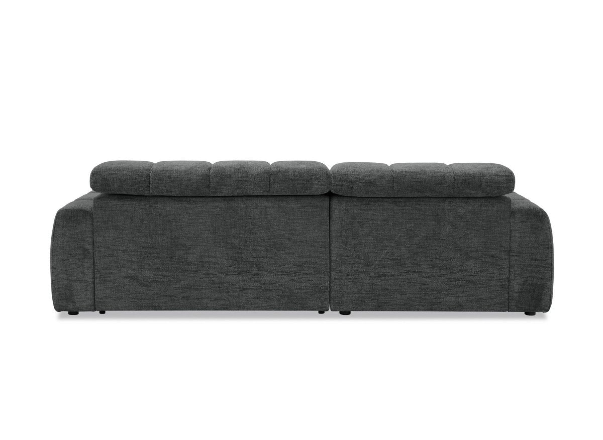 Canapé d'angle relax électrique en velours chiné gris DANIA - Angle gauche - DécoInParis