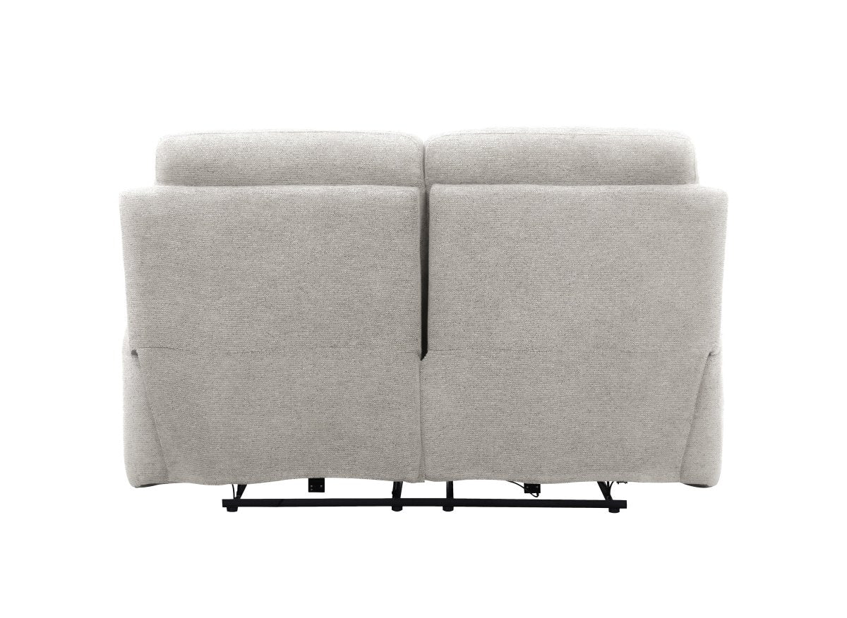 Canapé droit relax électrique 2 places en velours texturé beige PATRICIA - DécoInParis