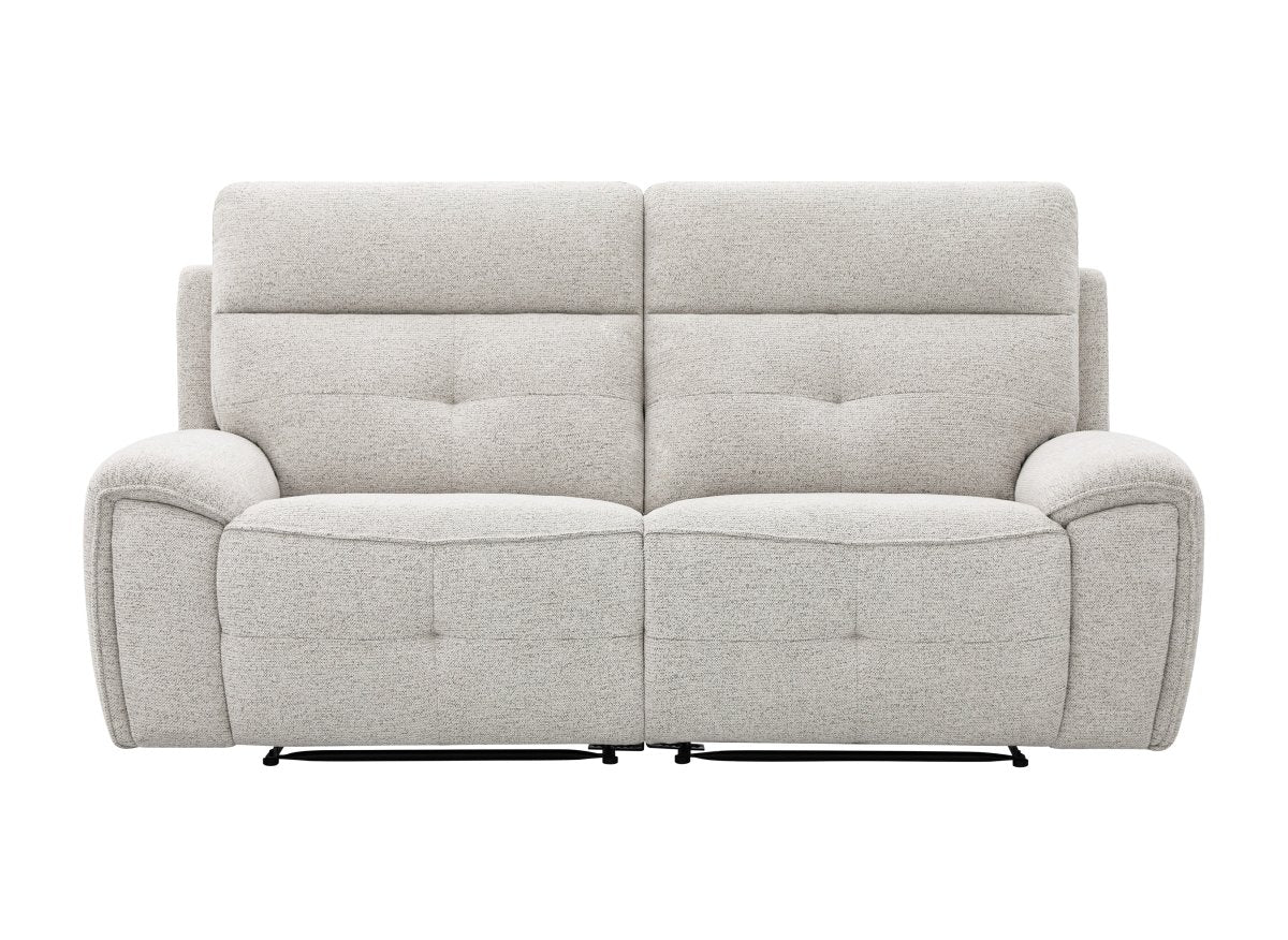 Canapé droit relax électrique 3 places en velours texturé beige PATRICIA - DécoInParis
