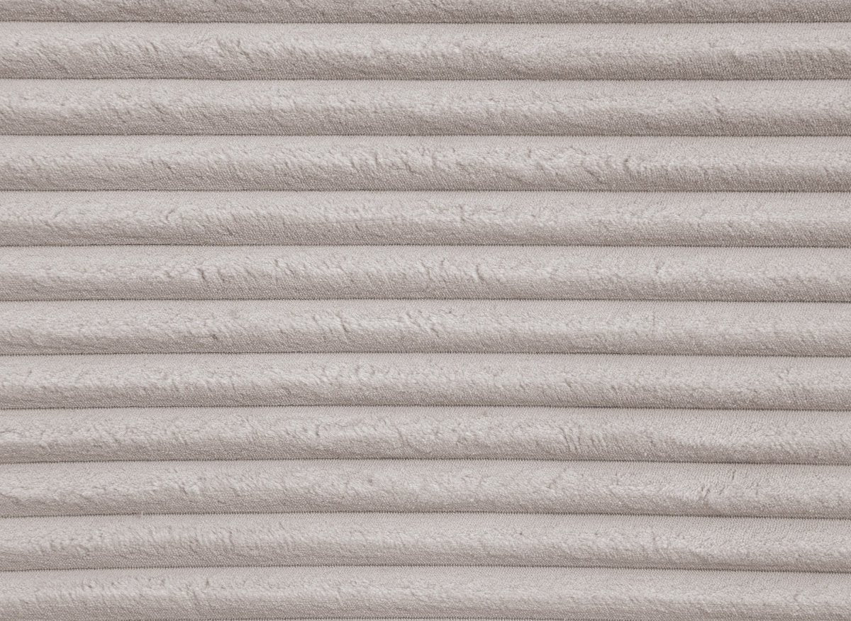 Canapé panoramique convertible avec coffre en velours gros côtelé taupe TILDA - Angle gauche - DécoInParis