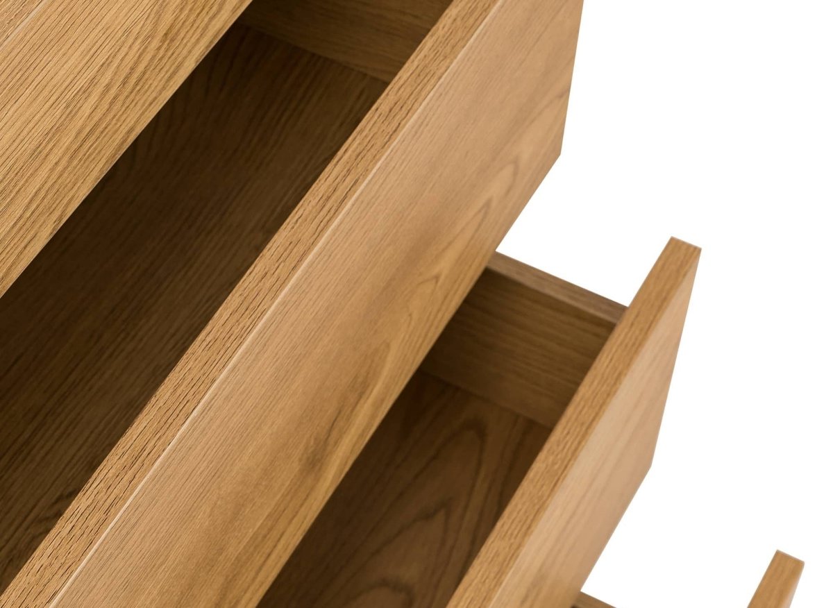 Commode 4 tiroirs en bois couleur chêne SACHA - DécoInParis