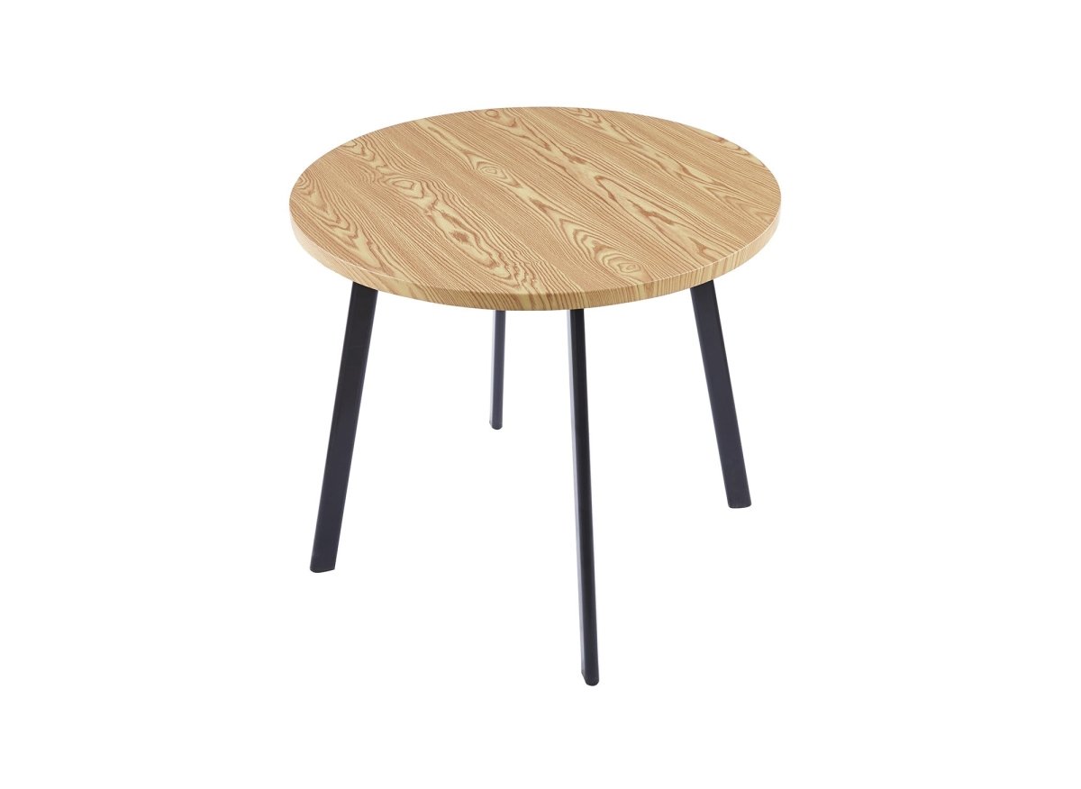 Ensemble table à manger en bois avec 4 tabourets beige IRINA - DécoInParis