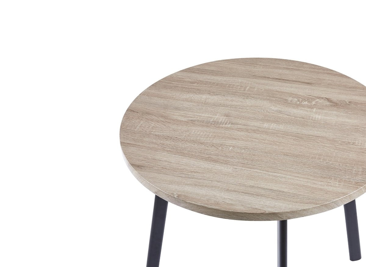 Ensemble table à manger en bois gris clair avec 4 tabourets gris IRINA - DécoInParis
