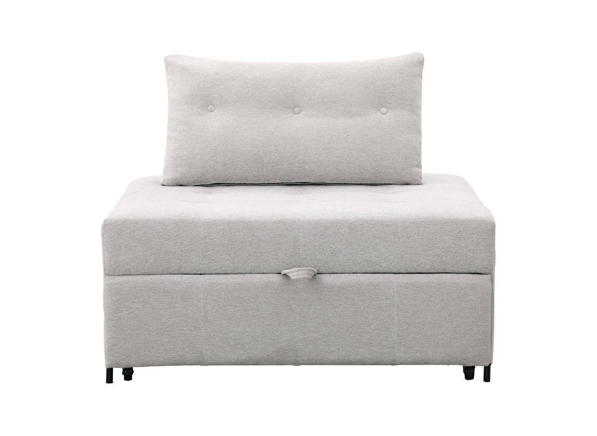 Fauteuil convertible en tissu texturé doux beige NATHEO - DécoInParis