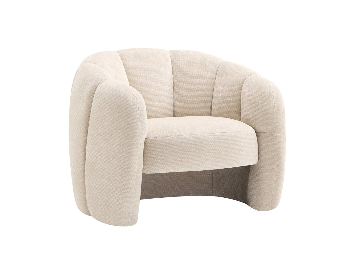 Poltrona di design in velluto beige SENY - DécoInParis