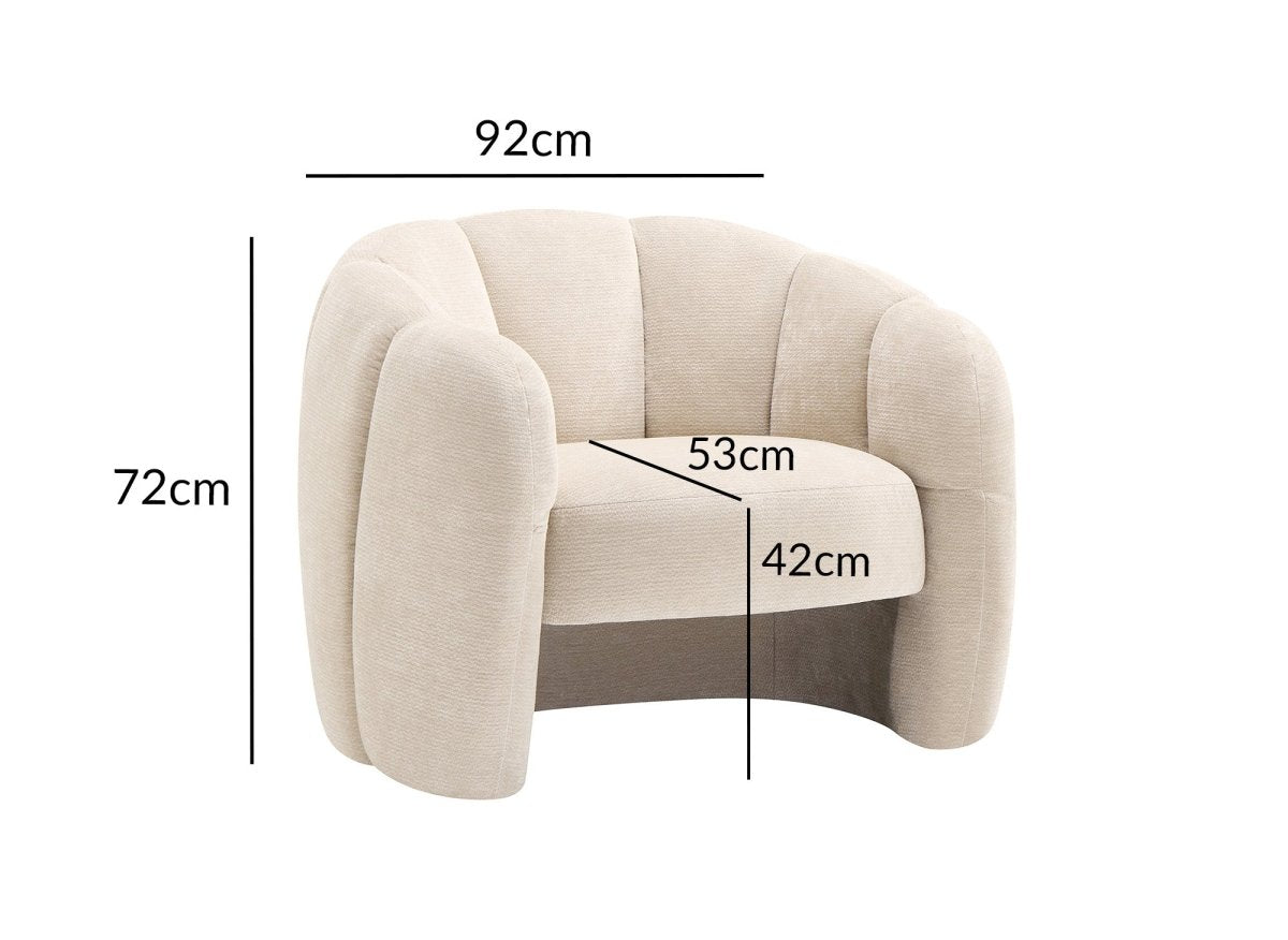 Poltrona di design in velluto beige SENY - DécoInParis