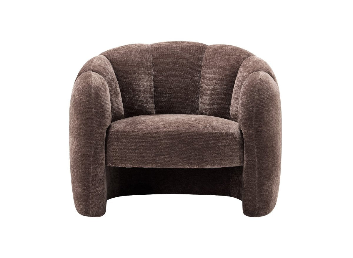 Poltrona di design in velluto marrone SENY - DécoInParis