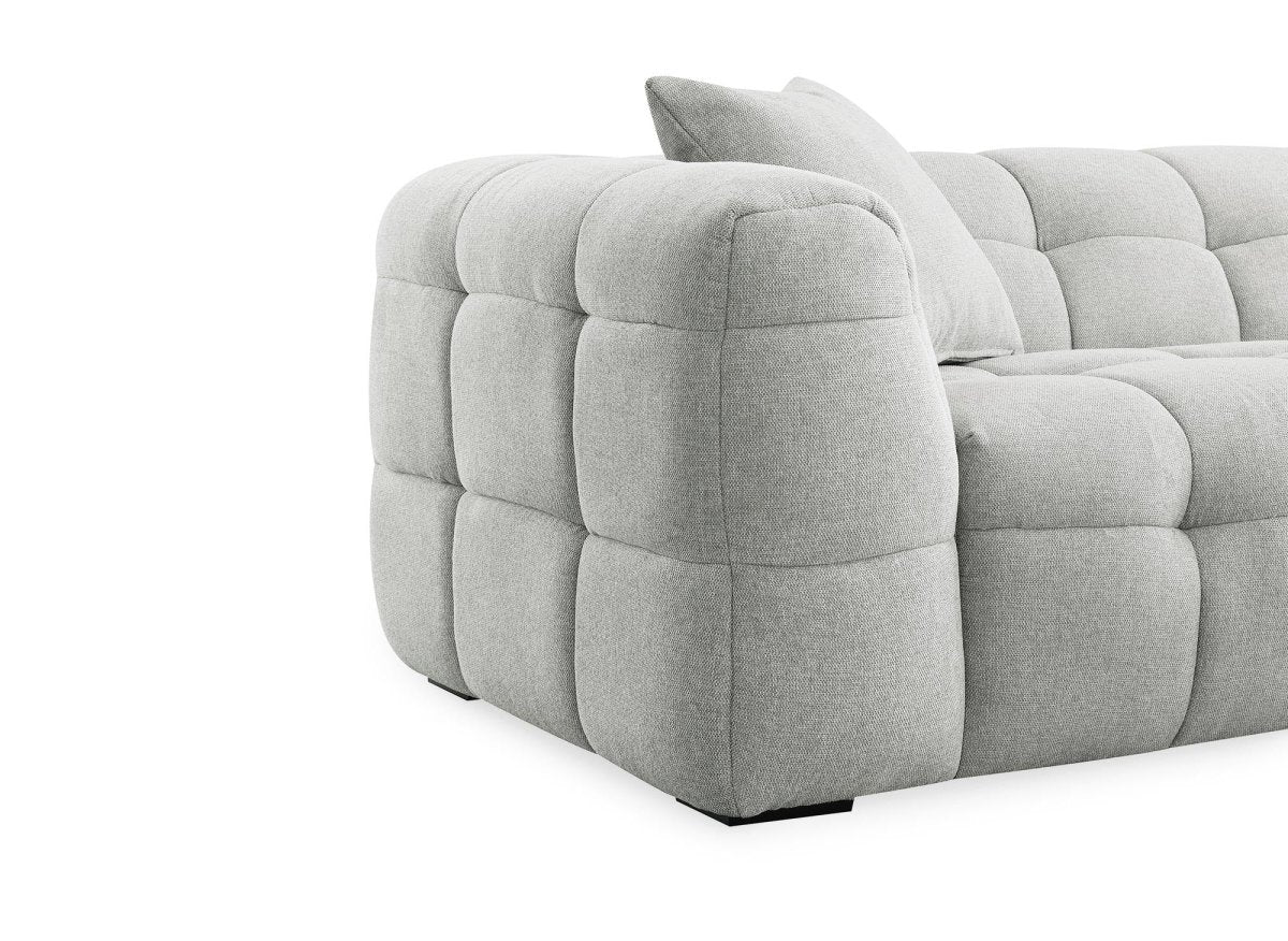 Fauteuil en tissu gris BELLA - DécoInParis