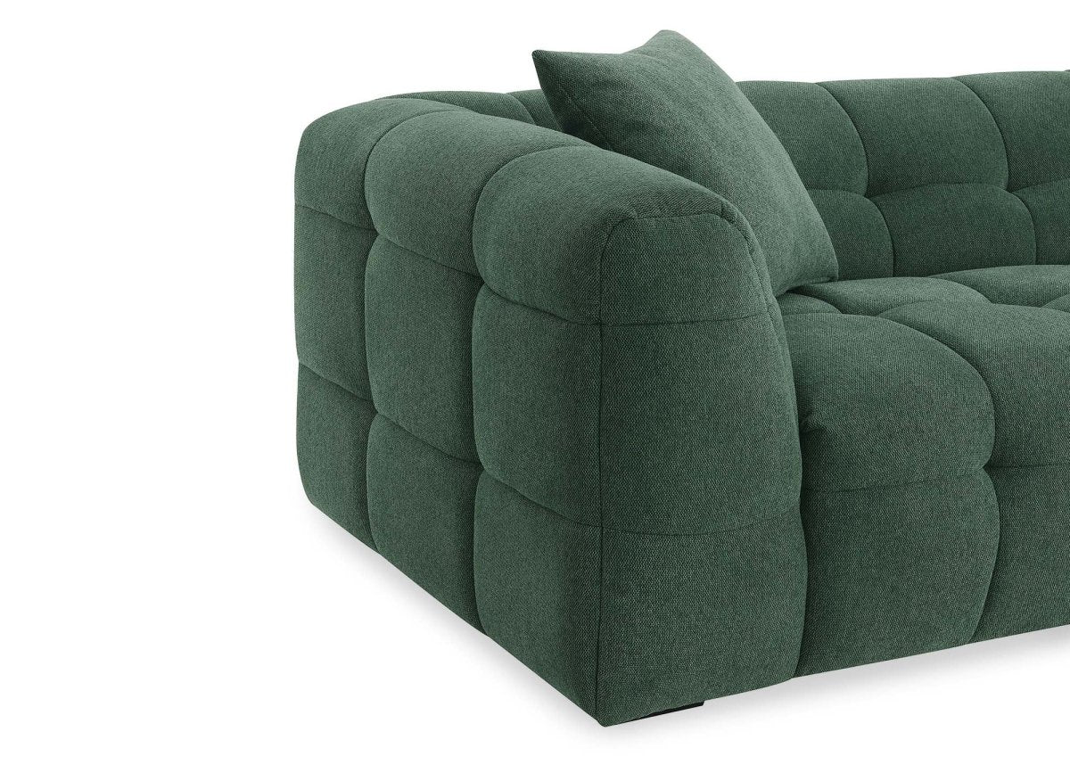 Fauteuil en tissu vert BELLA - DécoInParis