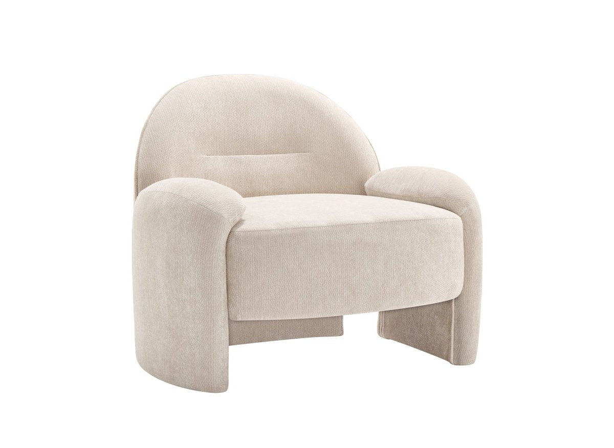 Poltrona in velluto beige MAKO - DécoInParis