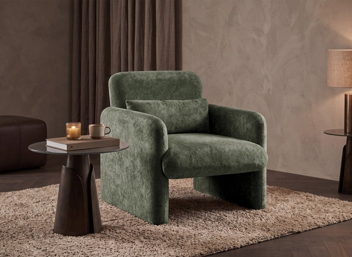 Poltrona in velluto verde PAMIO - DécoInParis