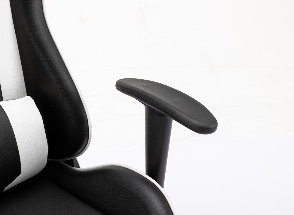 Fauteuil gaming en simili cuir noir et blanc LYHAM - DécoInParis