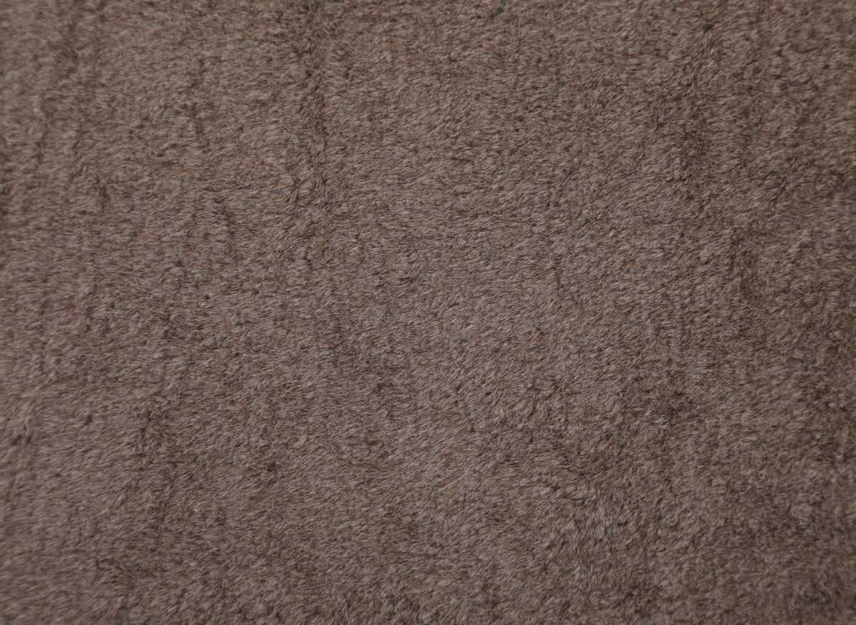 Fauteuil relax électrique en tissu à poils doux taupe PAOLO - DécoInParis