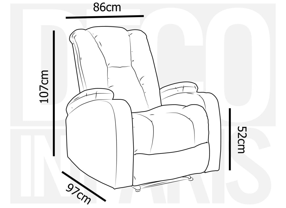 Fauteuil relax en tissu en microfibre marron CLARENCE - DécoInParis