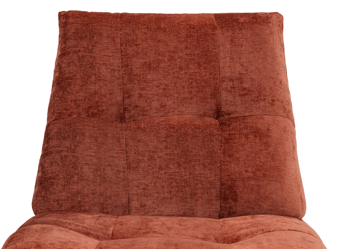 Fauteuil relax pivotant en velours chiné terracotta LISON - DécoInParis