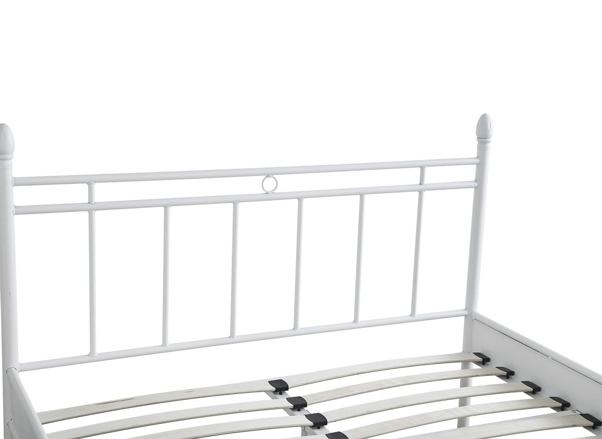 Lit double en métal blanc KADY 160 x 200 cm - DécoInParis