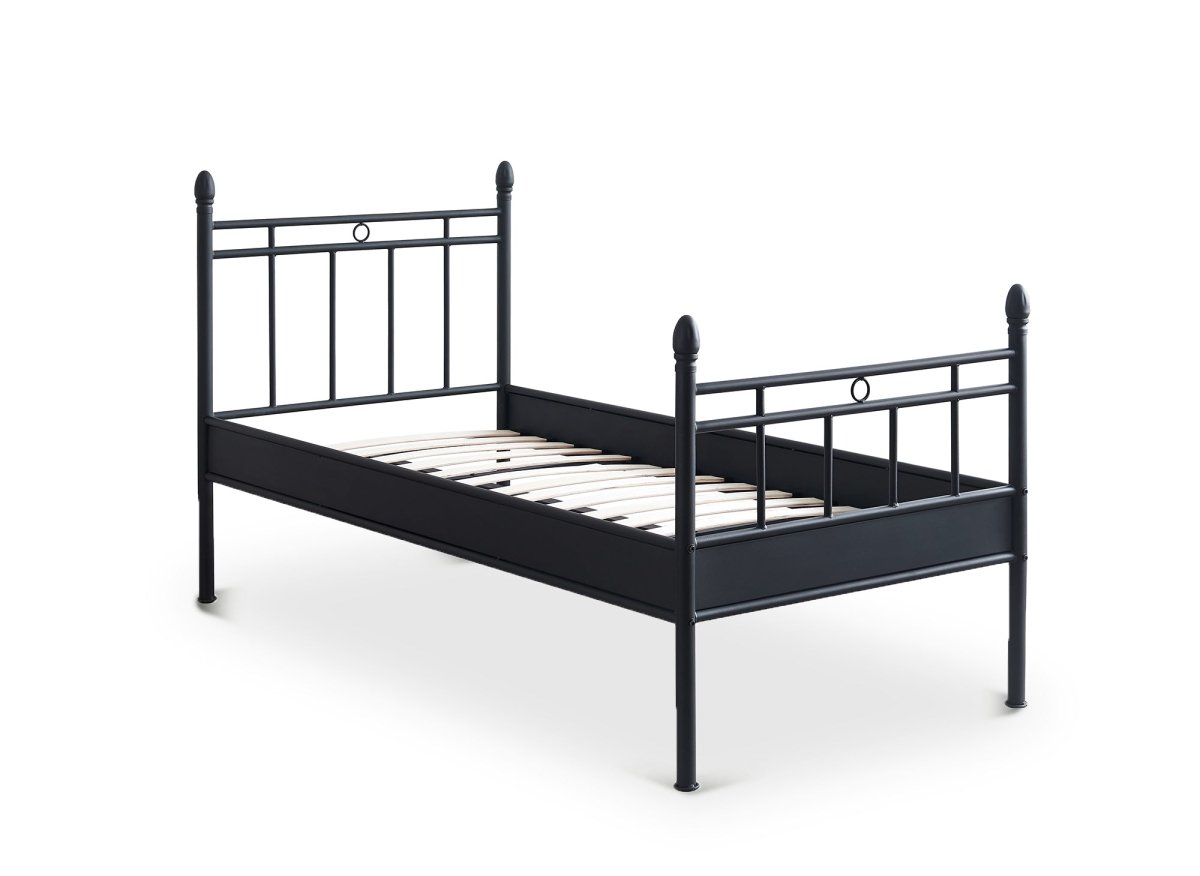 Lit simple en métal noir KADY 90 x 190 cm - DécoInParis