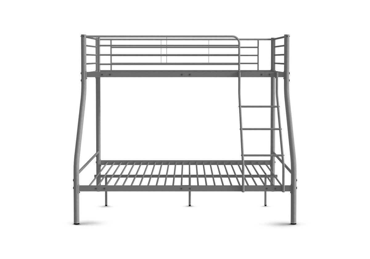 Lit superposé 3 places en métal gris 90 x 190 cm et 140 x 190 cm TRINITY - DécoInParis