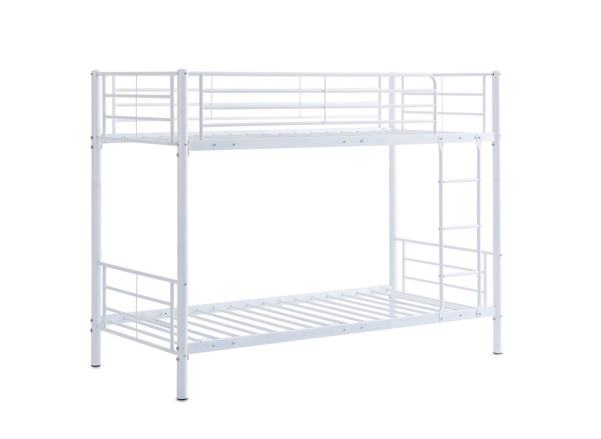 Lit superposé TWINS en métal blanc 90 X 190 cm + sommiers - DécoInParis