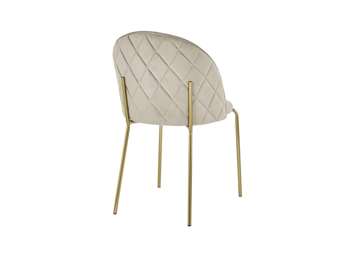 Lot de 2 chaises design en velours beige KENNETH - DécoInParis