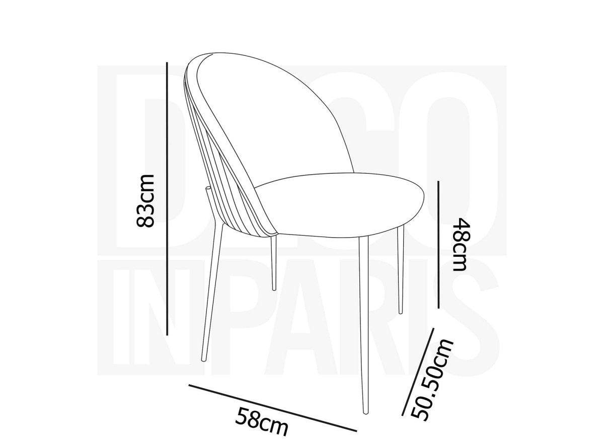 Lot de 2 chaises design en velours bleu ARABEL - DécoInParis