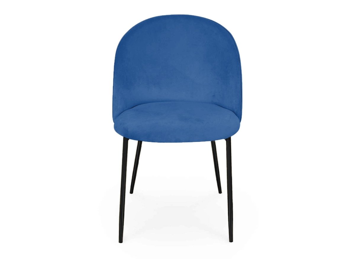 Lot de 2 chaises design en velours bleu pieds noirs ARABEL - DécoInParis