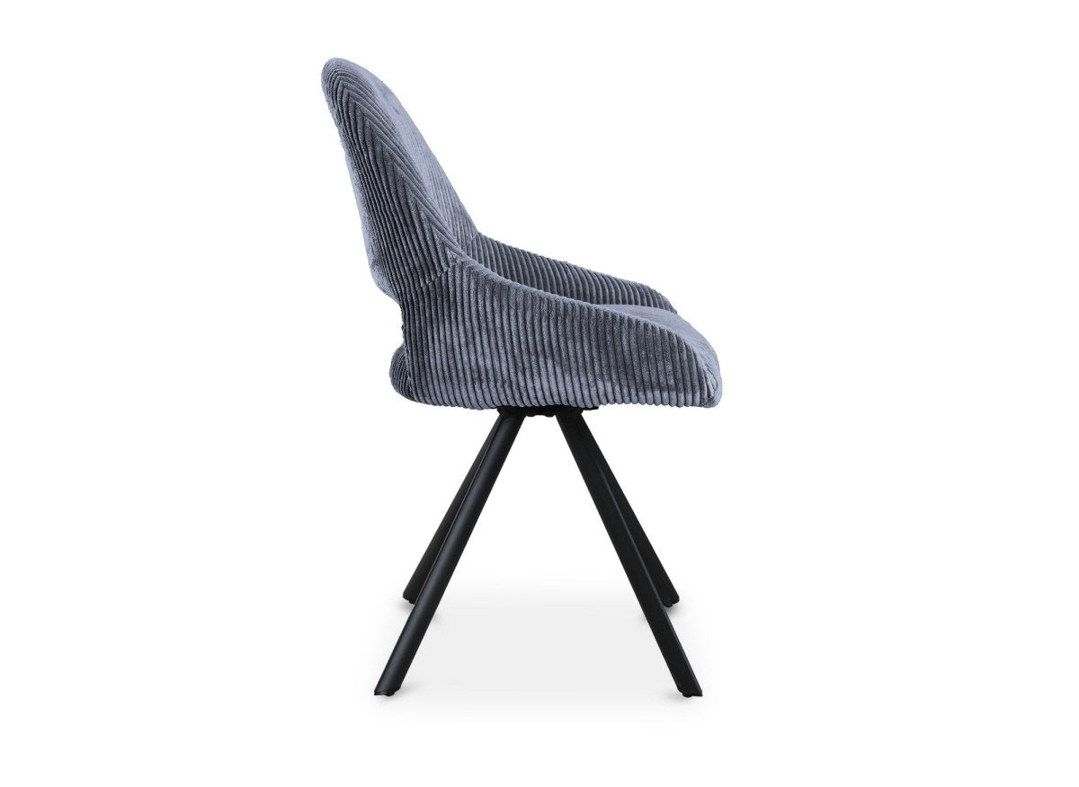Lot de 2 chaises design en velours côtelé gris SYRA - DécoInParis