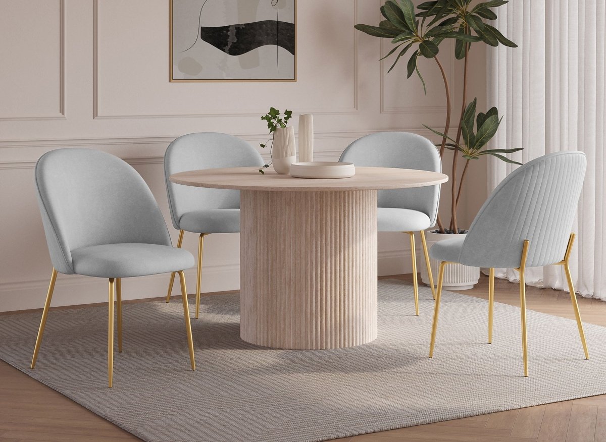 Lot de 2 chaises design en velours gris ARABEL - DécoInParis