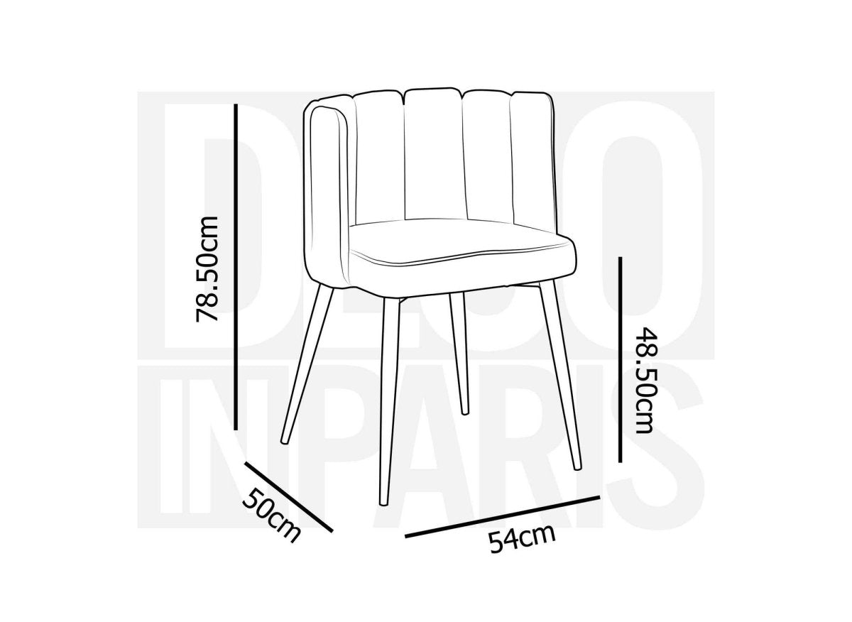 Lot de 2 chaises design en velours gris DEBBY - DécoInParis