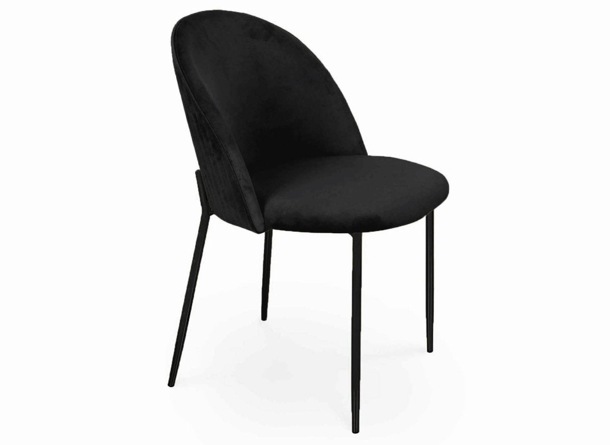 Lot de 2 chaises design en velours noir pieds noirs ARABEL - DécoInParis