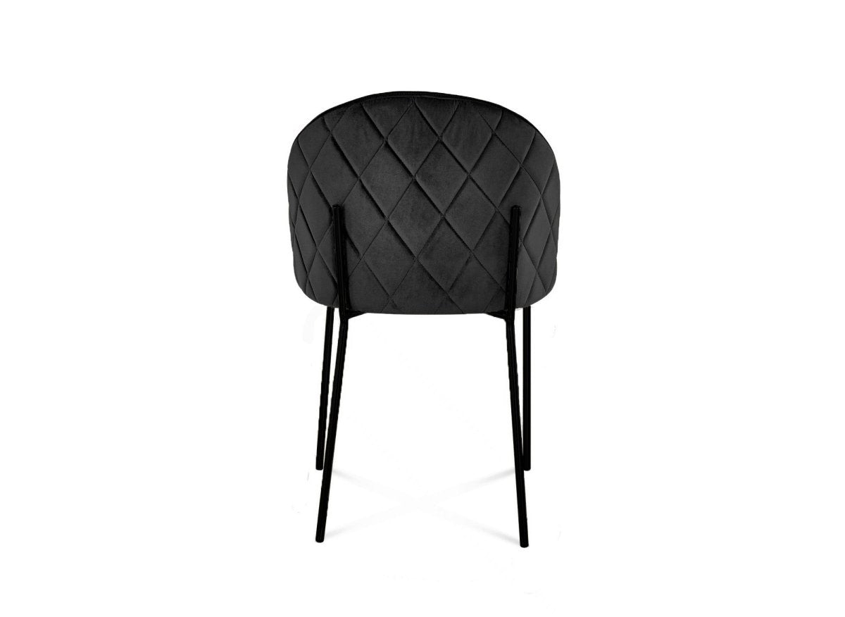 Lot de 2 chaises design en velours noir pieds noirs KENNETH - DécoInParis