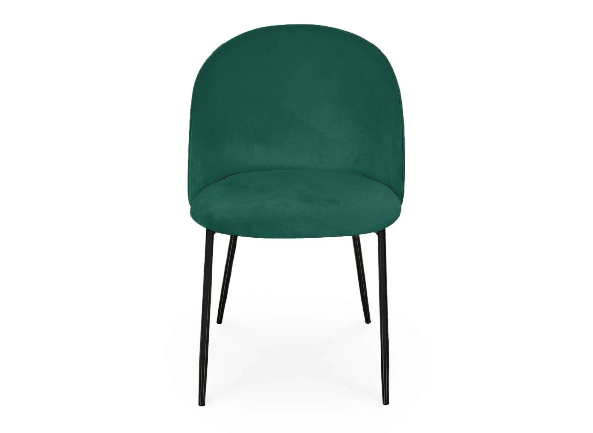 Lot de 2 chaises design en velours vert pieds noirs ARABEL - DécoInParis