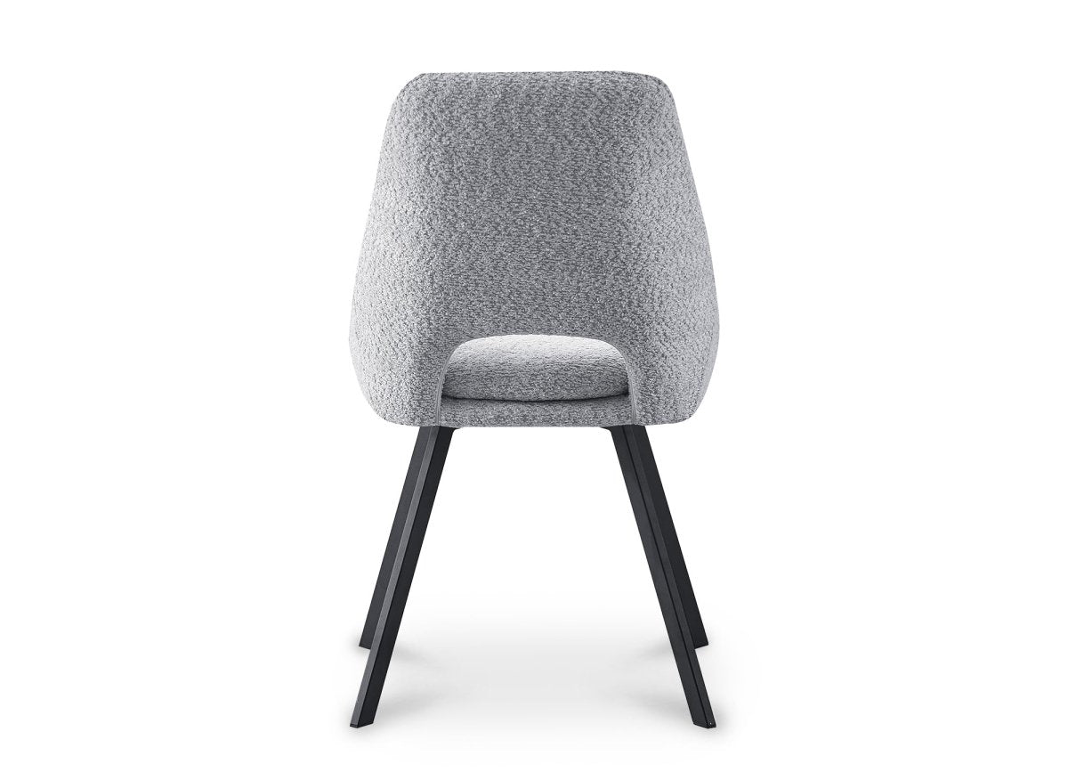 Lot de 2 chaises effet peau de mouton gris clair NARCISSE - DécoInParis