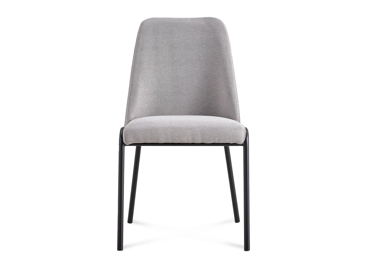 Lot de 2 chaises en tissu gris APRIL - DécoInParis